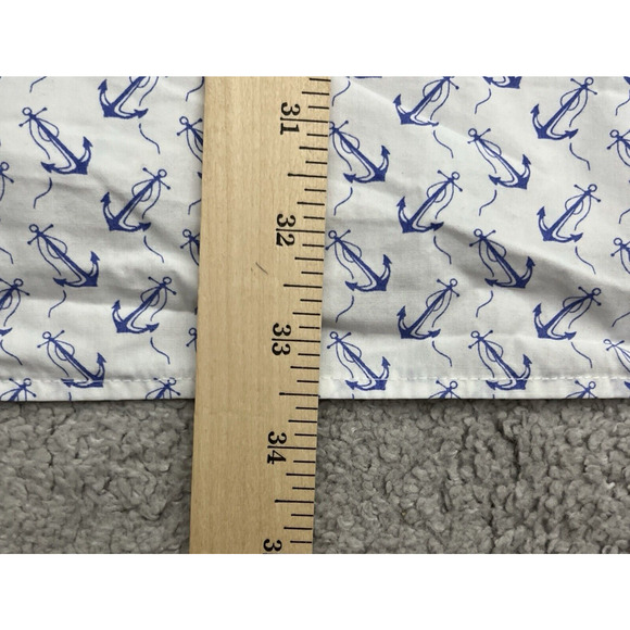 Gitman Bros Button Down Shirt Mens 18.5 35 Nautical Anchor Print Boat Ocean - Picture 13 of 15